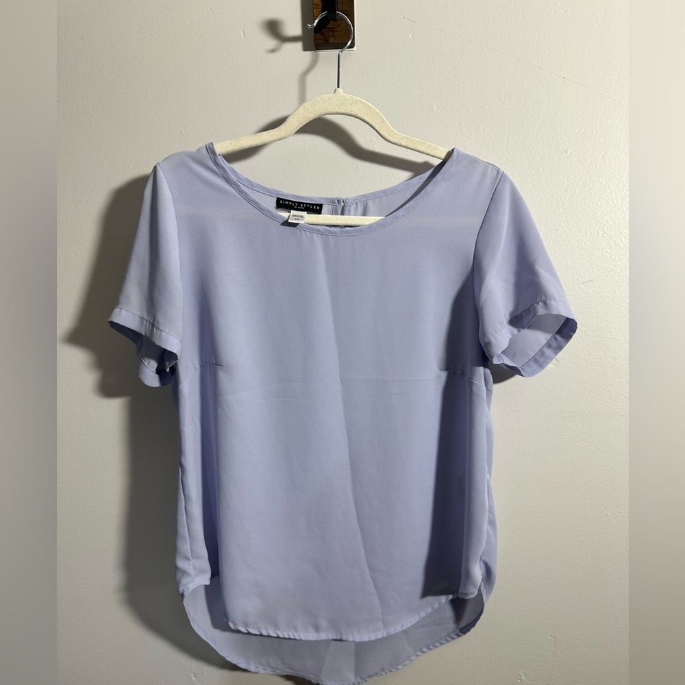 Simply Styled By Sears Women's M Lavender Short Sleeve Blouse | SKU 0945